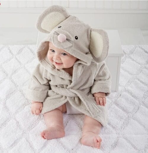 peignoir de bain bébé souris