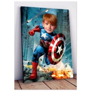 Poster Super-Héros Personnalisé - Cap. America 2