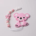 Attache tétine koala - Rose
