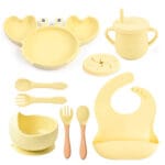 Ensemble repas complet pour bébé - Crabe 8 pces - Jaune