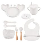 Ensemble repas complet pour bébé - Crabe 8 pces - Blanc