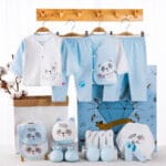 Coffret Cadeau Naissance (18 pièces) Vêtements Bébé Automne - Bleu