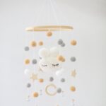 Mobile pour Berceau en Forme de Lapin - Blanc