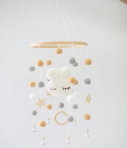 Mobile en Forme de Lapin blanc