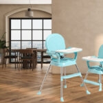 Chaise Haute Pliable pour Bébé – Confort et Sécurité au Quotidien - Bleu