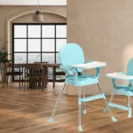 Chaise Haute Pliable pour Bébé – Confort et Sécurité au Quotidien - Bleu