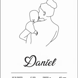 affiche de naissance personnalisée minimaliste